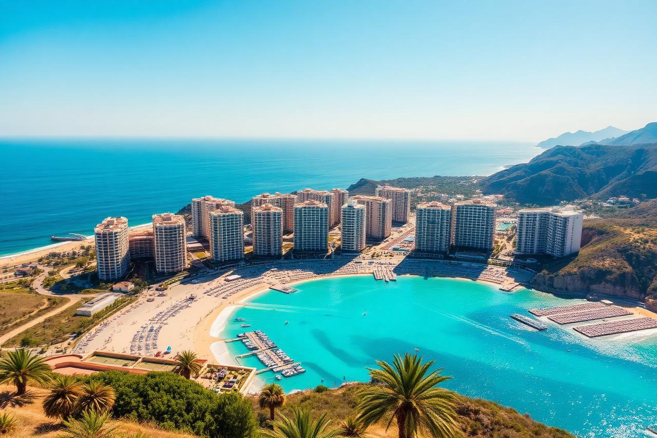 Bay and skyscrapers of Benidorm on the Costa Blanca