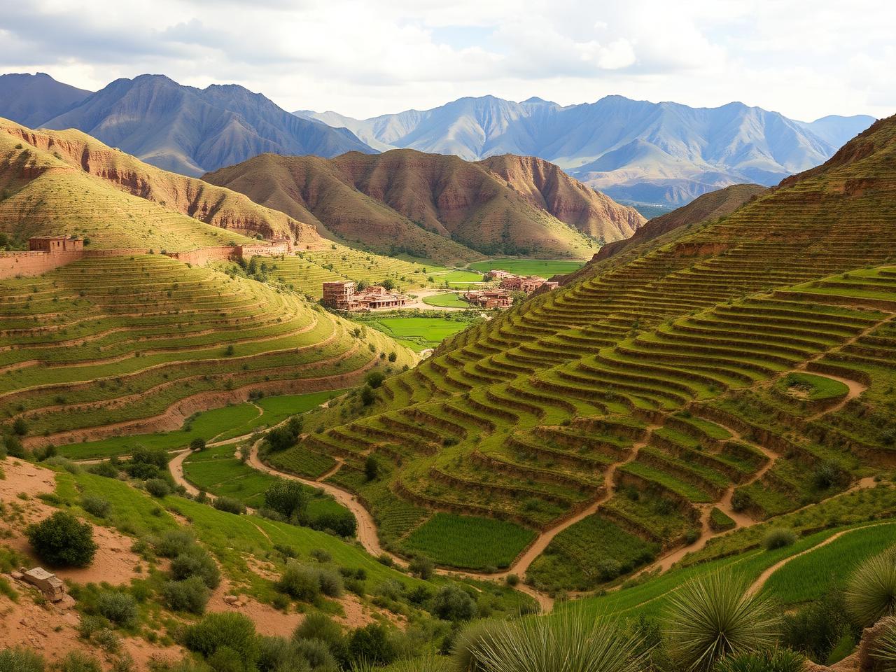 Green Ait Bouguemez valley and earthen villages