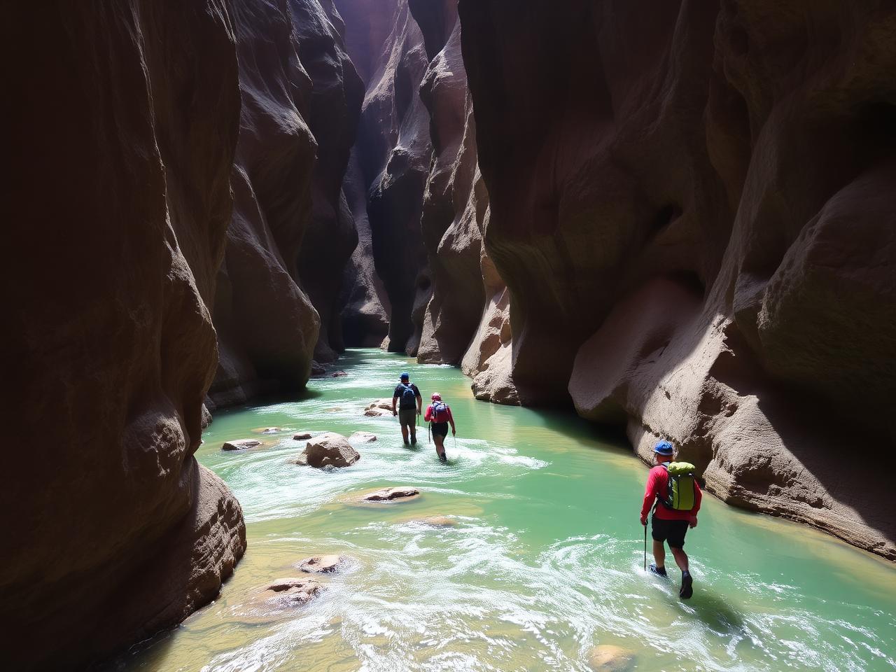 Wild river inside a Moroccan canyon