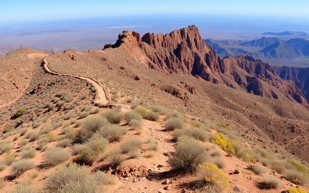 Trekking trail in a Moroccan mountain landscape