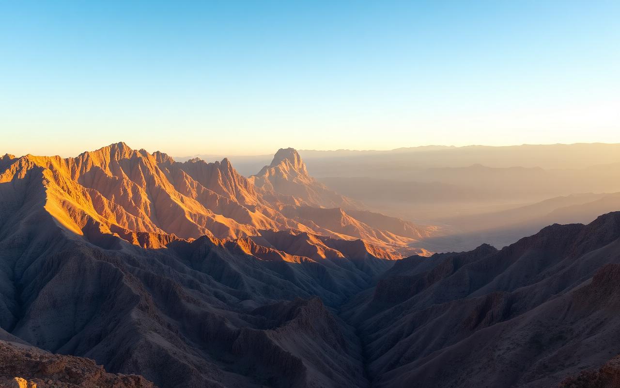منظر عام لجبال الأطلس الكبير عند الغروب